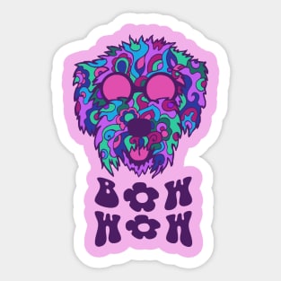 Hippy Hound Bow Wow Sticker